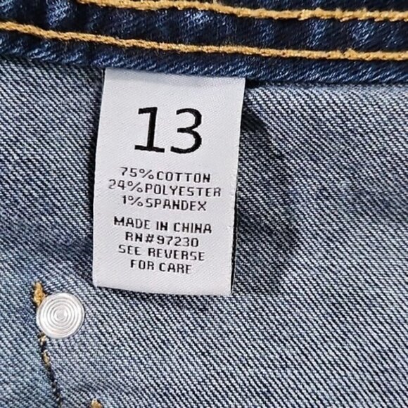 Almost Famous Jeans Women’s Size 13 Med Wash Boot Cut Denim Blue Stretch - Picture 7 of 16